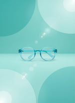 Tiny Eyeglasses for Small Collectible Monster Dolls on a teal background, designed for 17 cm figures.