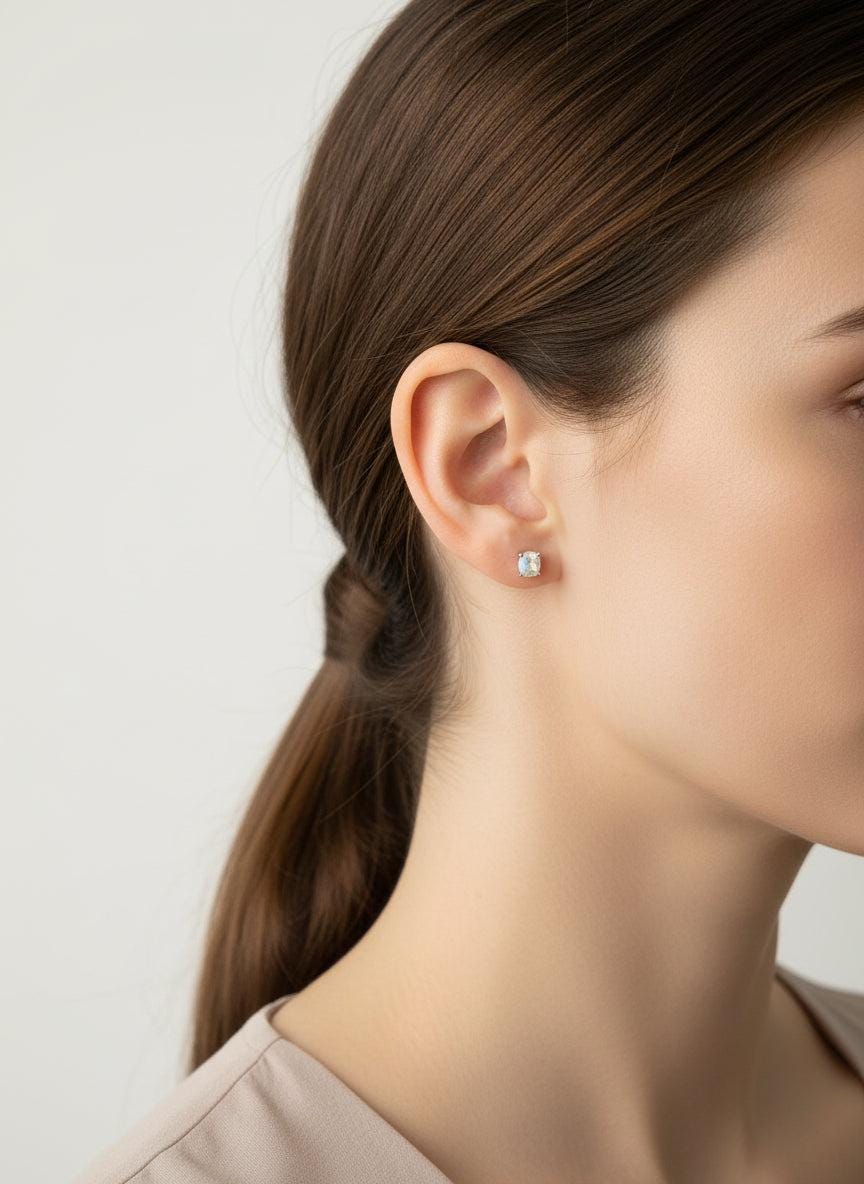 Iridescent Opal-Inspired Stud Earrings