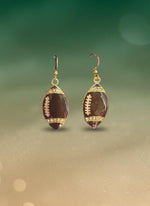 vintage gold football earrings