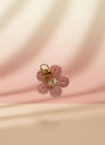 pink daisy keychain