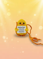 Emotional Support Hanging Duck by Craft-N-Crumble™, a handmade crochet duck with a positive message.