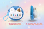 Plush animal coin pouch featuring a cute cat design, zippered closure, perfect for organizing small items.
