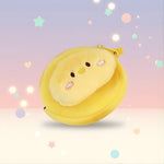 Plush animal coin pouch featuring a cute yellow chick design on a zippered mini wallet.