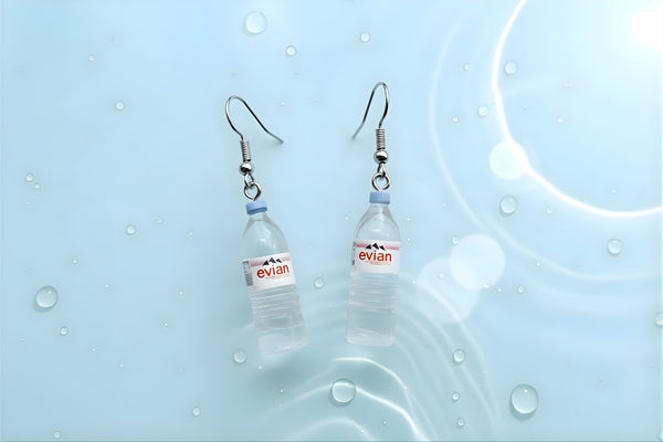 Dangle Mini Water Bottle Earrings Metal Women's Whimsical Gift
