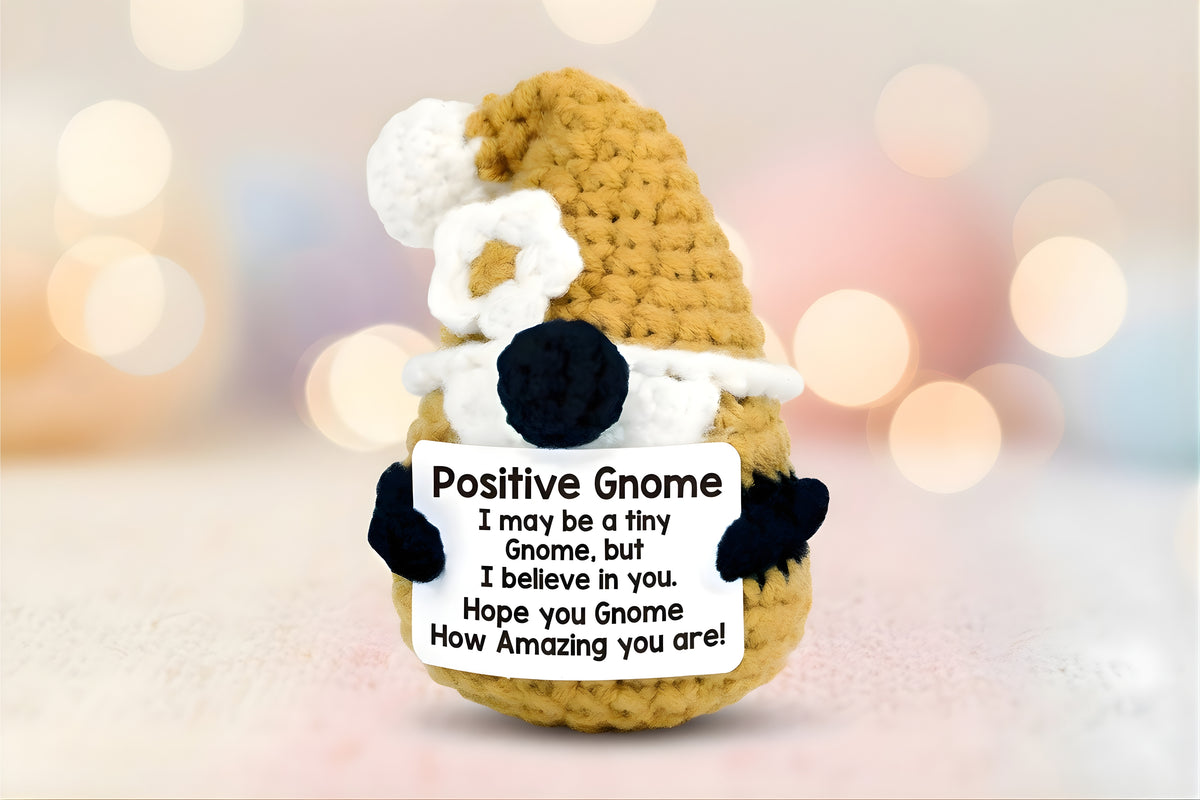 Handmade Crochet Gnome Plush With Stand Included